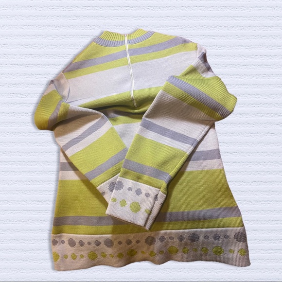 Authentic vintage 60s mod mock turtleneck long sleeve ribbed tunic dress backzip - Picture 4 of 12